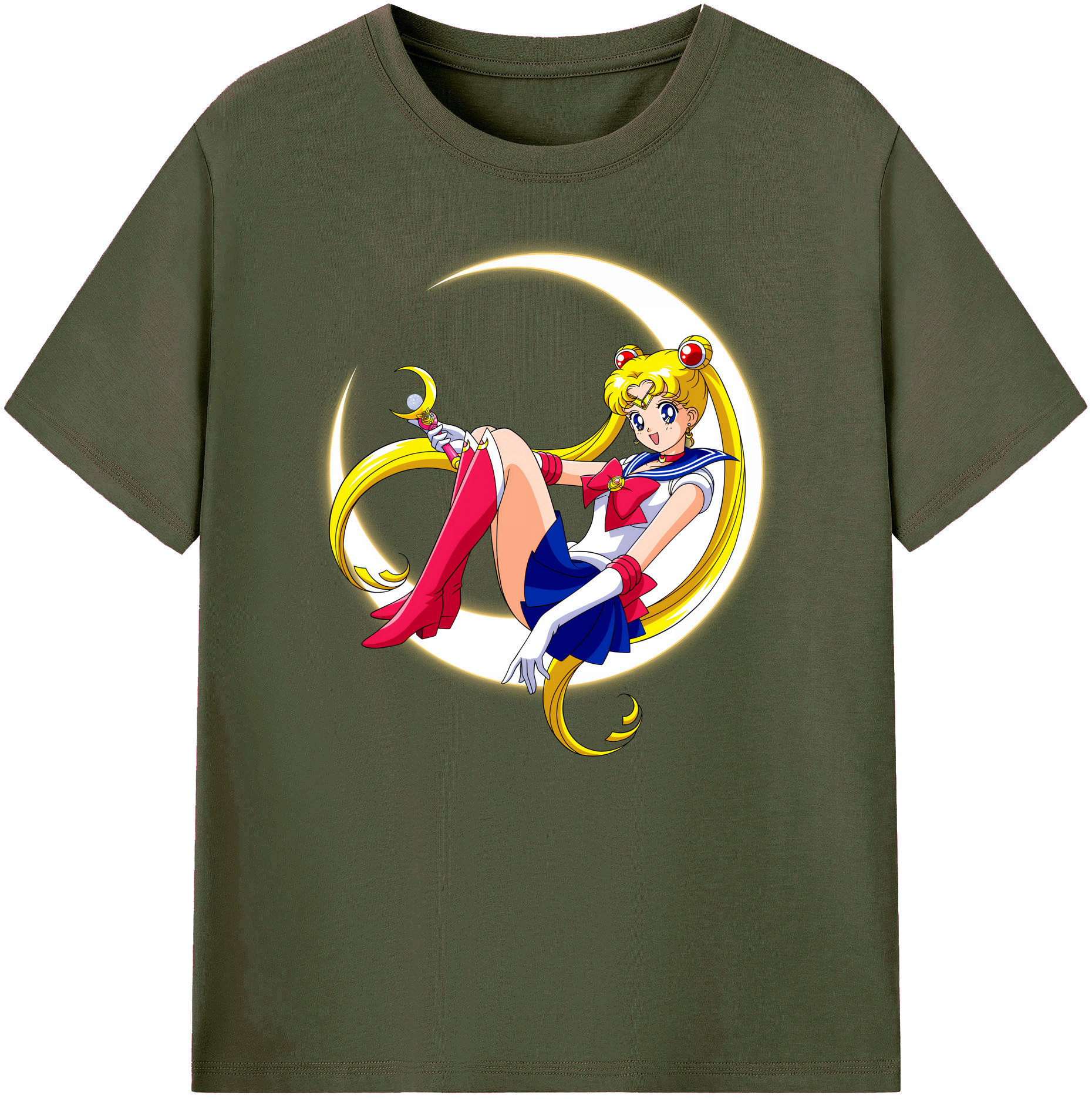 （画像用） 美少女戦士セーラームーン 月野 うさぎ つきの うさぎ Sailor Moon Tsukino Usagi 綿100％ メンズ半袖Tシャツ｜肌触りやわらか＆通気性